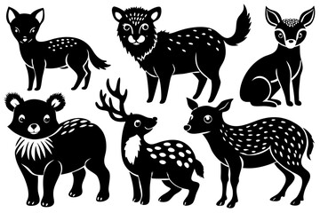 Vector illusion of set of animals