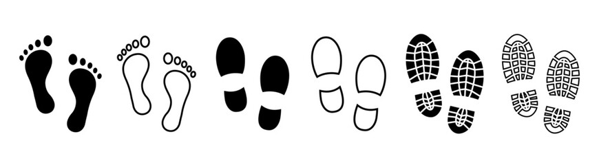 Footprint. Human footprint icon. Baby footprint.  Silhouette of footprints. Vector illustration.