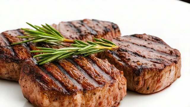 Grilled Steak with Rosemary Culinary Delight in Meat Cuisine for Food Lovers