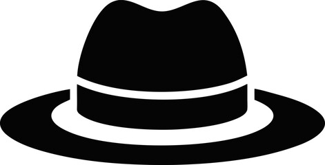 Hat Icon Silhouette Vector Illustration Black and White
