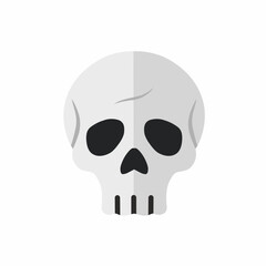 Skull illustration, death symbol, halloween design, spooky graphic, isolated on white