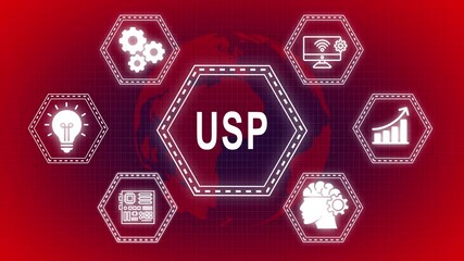 Modern usp unique selling proposition and business technology concept design