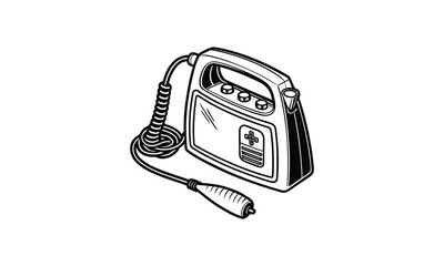 Hospital Defibrillator Device Illustration