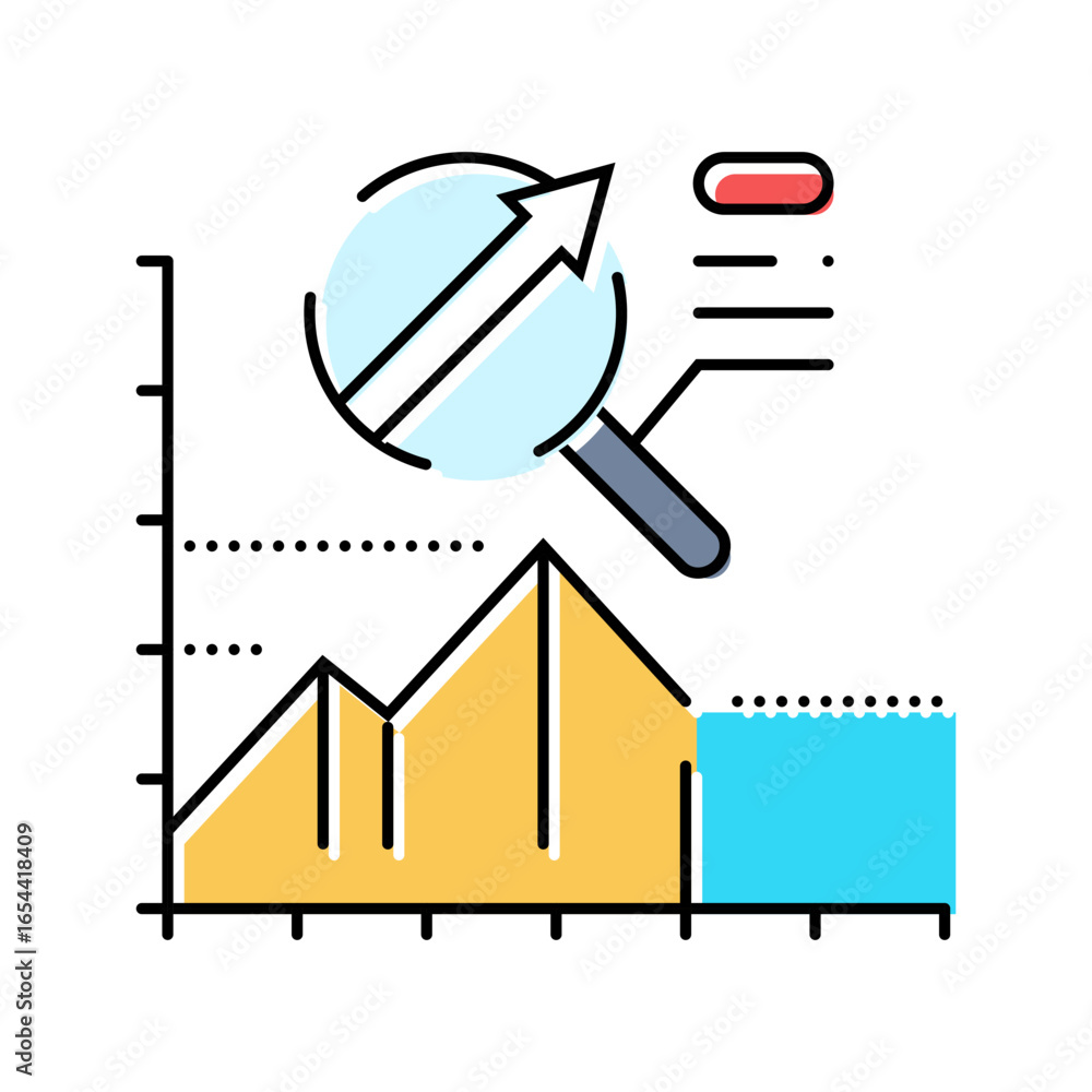 Poster predictive analytics big data color icon vector illustration