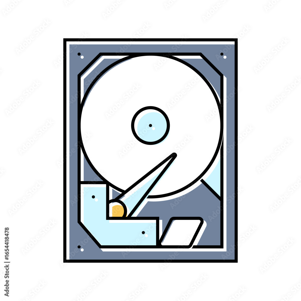 Aufkleber storage disks big data color icon vector illustration