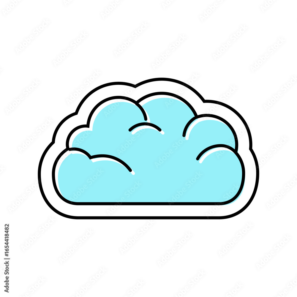 Poster cloud computing color icon vector illustration