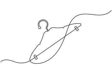 Obraz premium Clothes hangers continuous one line drawing minimalist fashion wardrobe vector illustration