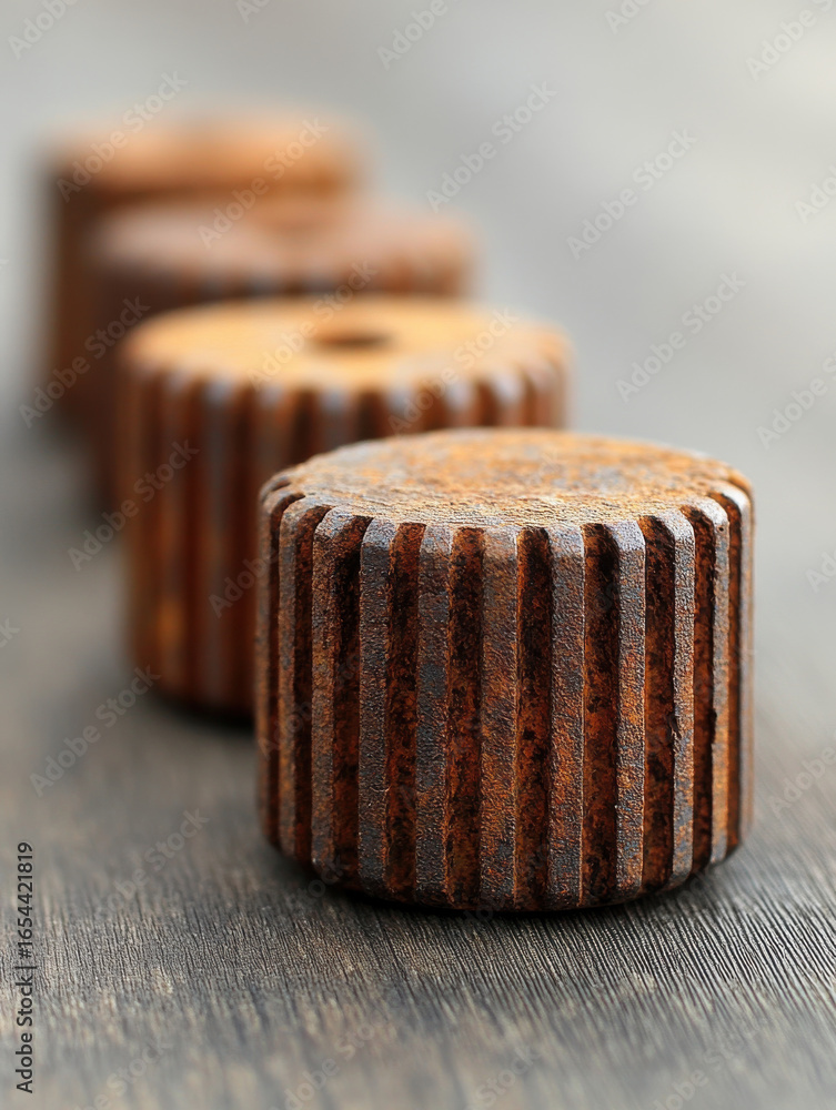 Poster rusted cogs in a row