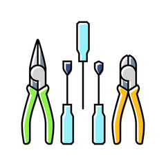 maintenance tools aerial vehicle color icon vector illustration
