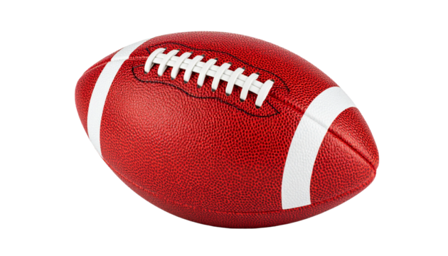 American football ball isolated on transparent background. 