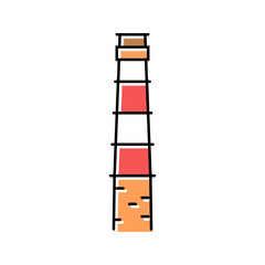industrial chimney industry color icon vector illustration
