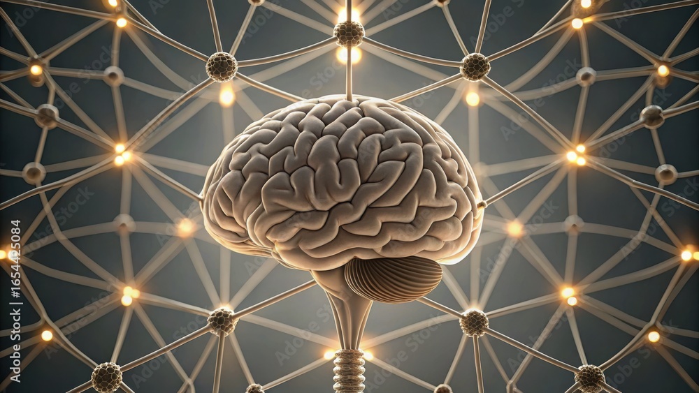Poster intricate brain network with nano conductors for high-tech concepts