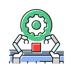 automated factory industry color icon vector illustration