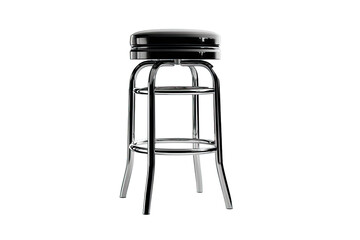 Black bar stool, metal frame, round seat