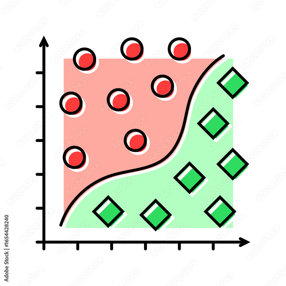 Poster classification machine learning color icon vector illustration