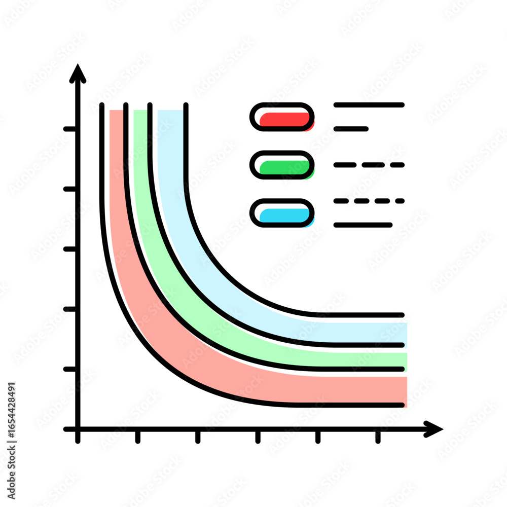 Poster loss function chart machine learning color icon vector illustration
