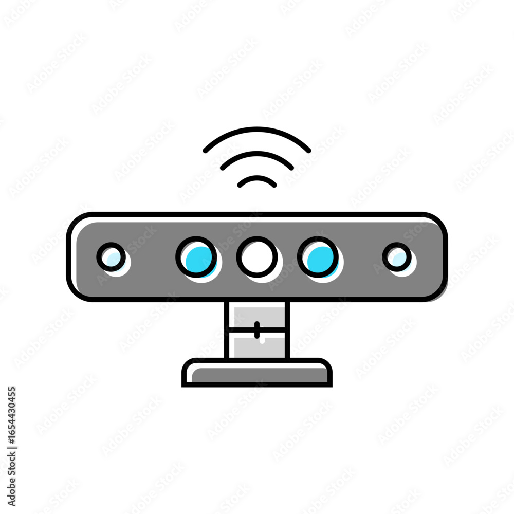 Poster depth sensor augmented reality color icon vector illustration