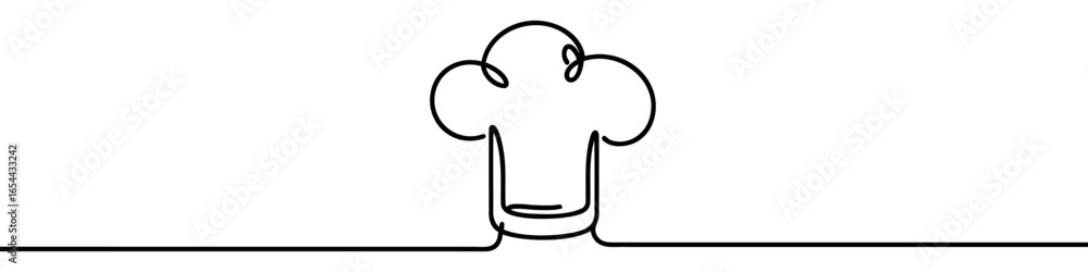 Poster chef hat icon. continuous one line drawing of chef hat. vector illustration. chef hat in one line st