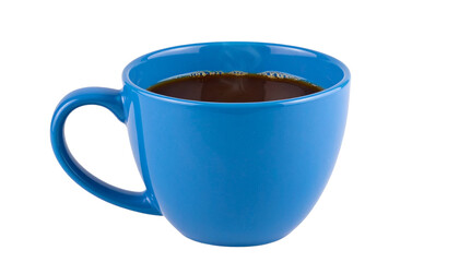 blue coffee mug with no other objects or distractions present isolated on transparent background