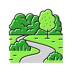 walking path slow living color icon vector illustration