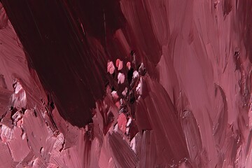 Abstract painting, deep burgundy and rose hues