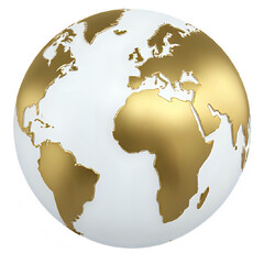 A 3d golden world globe