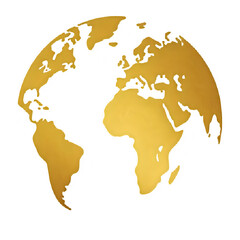 A 3d golden world globe