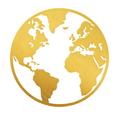 A 3d golden world globe