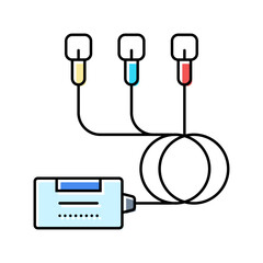 ecg sensor personalized health color icon vector illustration