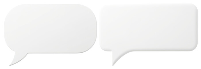 Fototapeta premium PNG Minimalist white speech bubbles, element set on transparent background
