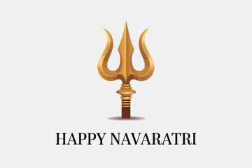 Happy Navratri Trident Symbol Festival Design