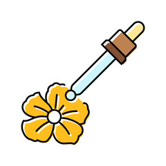 floral oil dropper sustainable beauty color icon vector illustration
