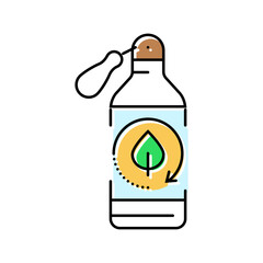 recyclable water bottle sustainable outdoor fitness color icon vector illustration