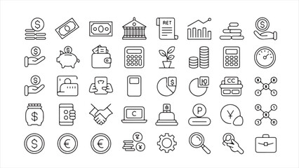 Finance and Business Icons money currency