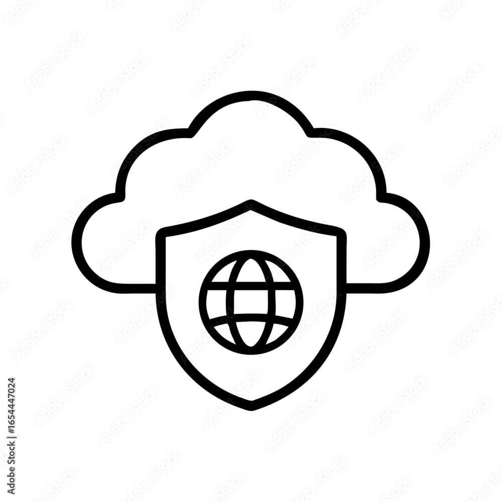 Poster internet security hand drawing icon for web and graphic design