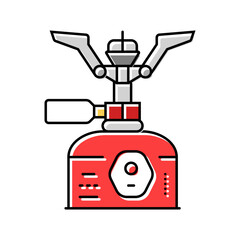 cooktop gas burner stove color icon vector illustration