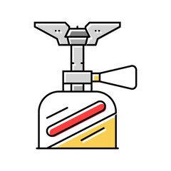 trekking gas burner stove color icon vector illustration