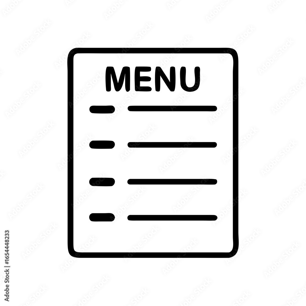 Poster menu list hand drawing icon for web and graphic design