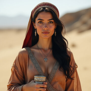 realistic photography of parthian woman from iran traditional cultural portrait for scrapbooking storytelling and video game development authentic historical art for creative projects emotional visual