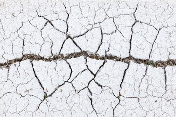 Cracked, white, arid ground