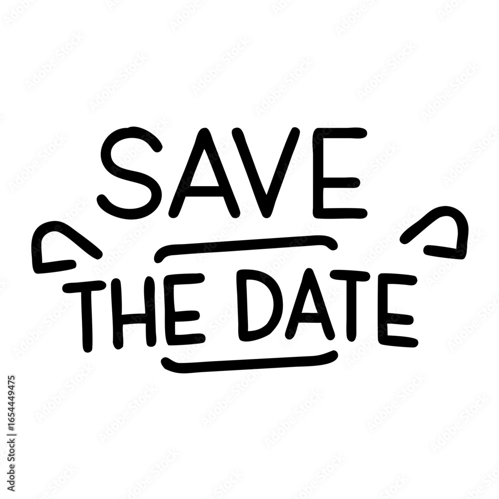 Poster save the date hand drawing icon for web and graphic design