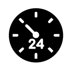 silhouette 24 hour time hand drawing icon for web and graphic design
