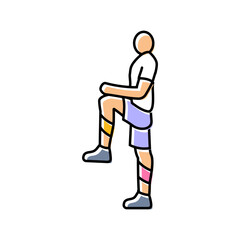 person stretching kinesio tape visible color icon vector illustration