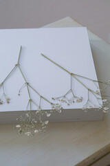 押し花のカスミソウ｜白背景のシンプルな花素材