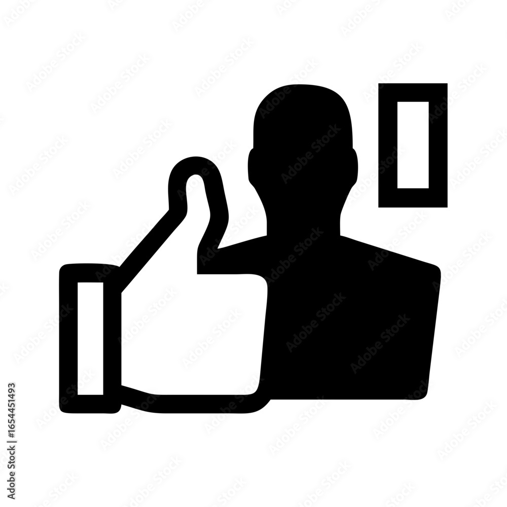 Poster silhouette like button hand drawing icon for web and graphic design