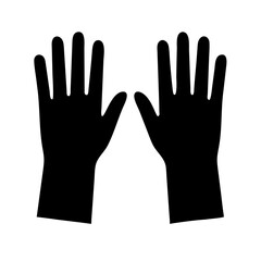 Obraz premium silhouette latex gloves hand drawing icon for web and graphic design