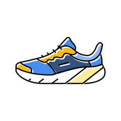 shoes male running accessories color icon vector illustration