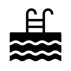 silhouette swimming pool hand drawing icon for web and graphic design