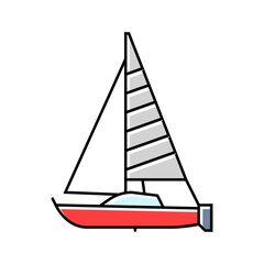sloop sailing sport color icon vector illustration