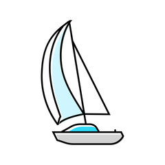 sails full sailing sport color icon vector illustration
